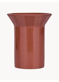 Oyoy Living Design Hand-Painted Vase Luonto, H 12 cm Red, Terracotta Ceramic &Oslash; 10 x H 12 cm