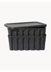 ferm LIVING Caixas em polpa de papel Pulp, P 30 cm, conjunto de 2 Cinzento Madeira L 40 x P 30 cm