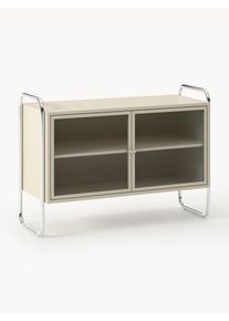 Aparador de metal con frente de vidrio Maven Beige Metal An 110 x Al 79 cm | Westwing Collection