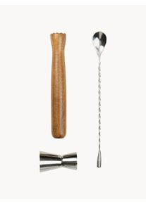 VINGA Set de cócteles sin alcohol Story Of Mocktail, set de 3 Marrón, Plateado An 31 x Al 18 cm