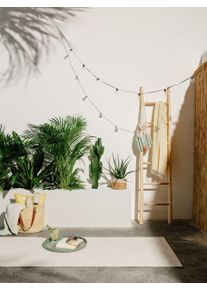 Couloir d'intérieur et d'extérieur Taissa Crème 77x240 cm - Tapis poil court design moderne pour salon