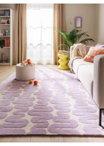 Tapis poil ras Ally Mauve 120x170 cm - Tapis poil court design moderne pour salon