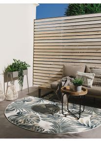 benuta Basic Inne- og utend&oslash;rs teppe Flora Veelkleurig &oslash; 200 cm rund Botaniske planter og blomster