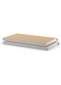 Spaanplaat legbord, vakdraagvermogen 450 kg, VE = 2 stuks, voor uitwendige stellingdiepte 500 mm