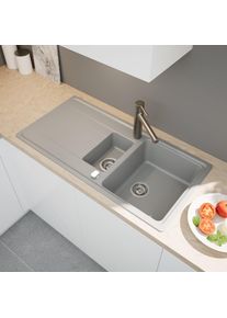 evineo line 350 &Eacute;vier de cuisine avec demi-cuve et surface de d&eacute;pose l: 100 P: 50 cm, ELD150LGR,