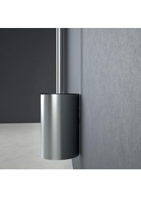 Viverso x steel Porte-brosse WC avec brosse à fixer au mur ou à poser, VX3012BS,