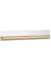 Feldmann-Wohnen Wandboard Adagio weiß Hochglanz / Eiche castello 134 / 24 / 25cm , Holz , Rechteckig , 134x25x24 cm , Wohnzimmer, Regale, Wandregale