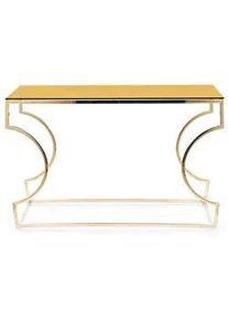 Feldmann-Wohnen Konsolentisch Kairo Bernsteinfarben / Gold 120 / 40 / 78cm , Goldfarben , Holz , Rechteckig,Rechteckig , 120x78x40 cm , Wohnzimmer, Wohnzimmertische, Konsolentische