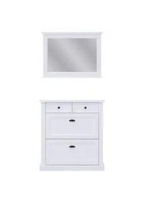 Feldmann-Wohnen Garderobenschrank Galineo weiß 2-teilig , Weiß , Holz , Rechteckig , 98x183x28 cm , Garderobe, Garderoben-Sets & Garderoben-Serien, Garderoben-Sets