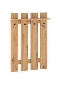 Feldmann-Wohnen Garderobenpaneel Renes Eiche Artisan 80 / 22 / 119cm , Hellbraun , Holz , 80x119x22 cm , Garderobe, Garderobenpaneele
