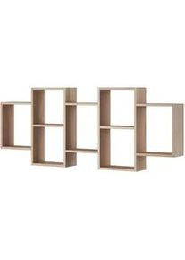 Feldmann-Wohnen Wandregal Trio Eiche Sonoma 160,5 / 18 / 65cm , Sonoma Eiche , Holz , Rechteckig , 161x65x18 cm , Wohnzimmer, Regale, Wandregale