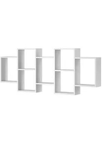 Feldmann-Wohnen Wandregal Trio weiß 160,5 / 18 / 65cm , Holz , Rechteckig , 161x65x18 cm , Wohnzimmer, Regale, Wandregale