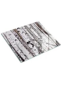 Tulup Glasplatte 60x52 cm Birke , Weiß , Glas , 60x0.4x52 cm , Küchen, Küchenelektrogeräte, Herde, Herdabdeckplatten