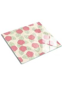 Tulup Glasplatte 60x52 cm Rosen , Glas , 60x0.4x52 cm , Küchen, Küchenelektrogeräte, Herde, Herdabdeckplatten
