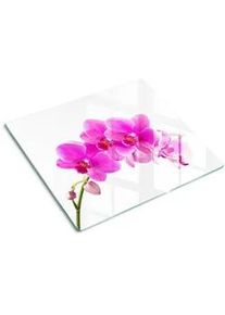 Tulup Glasplatte 60x52 cm Rosa Orchidee , Pink , Glas , 60x0.4x52 cm , Küchen, Küchenelektrogeräte, Herde, Herdabdeckplatten