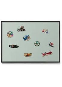 Tulup Magnettafel 100x70 cm Schwarzer Rahmen Seladongrün , Metall , Rechteckig , 100x70x0.4 cm , Bilder & Rahmen, Pinnwände & Magnettafeln