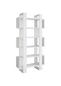 Livetastic Bücherwand , Weiß , Holzwerkstoff , Uni , 80x160x29 cm , stehend , Wohnzimmer, Regale, Bücherregale