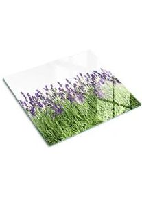 Tulup Glasplatte 60x52 cm Lavendelblüten , Lila , Glas , 60x0.4x52 cm , Küchen, Küchenelektrogeräte, Herde, Herdabdeckplatten