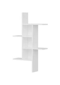 Livetastic Wandregal , Weiß , Holzwerkstoff , Uni , 4 Fächer , 68x113x20 cm , hängend , Wohnzimmer, Regale, Wandregale