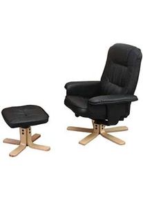 MCW Relaxsessel MIT Hocker Schwarz , Textil , 80x100x105 cm , Wohnzimmer, Sessel, Relaxsessel