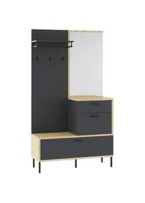 Carryhome Garderobe , Anthrazit, Eiche Artisan , Holzwerkstoff , 113x197x40 cm , Garderobe, Garderoben-Sets & Garderoben-Serien, Garderoben-Sets