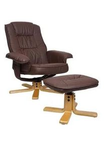 MCW Relaxsessel MIT Hocker Rotbraun , Textil , 80x100x105 cm , Wohnzimmer, Sessel, Relaxsessel