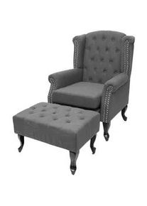 MCW Relaxsessel Anthrazit , Textil , 77x102x80 cm , Wohnzimmer, Sessel, Relaxsessel