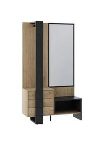 Carryhome Garderobe , Anthrazit, Eichefarben , Holzwerkstoff , 3 Schubladen , 115x200x41.6 cm , Garderobe, Garderoben-Sets & Garderoben-Serien, Garderoben-Sets