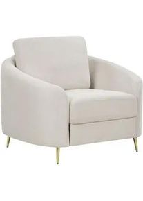 Beliani Sessel Helles Beige Trosa , Textil , 100x88x86 cm , Wohnzimmer, Sessel, Polstersessel