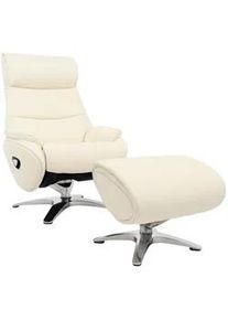 MCW Relaxsessel MIT Hocker Cremeweiß , Textil , 117x110x77 cm , Wohnzimmer, Sessel, Relaxsessel
