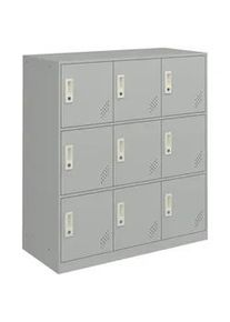 [en.casa] Spind Rautavaara , Grau , Metall , 90x100x40 cm , Garderobe, Garderobenschränke