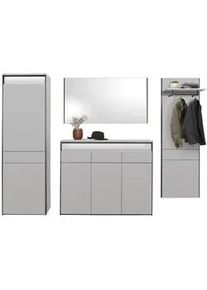 Voleo Garderobe , Schwarz, Kaschmir , Holzwerkstoff , 4-teilig , 373x200x38 cm , Garderobe, Garderoben-Sets & Garderoben-Serien, Garderoben-Sets