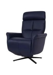 MCW Relaxsessel Blau , Leder , 76x110x153 cm , Wohnzimmer, Sessel, Relaxsessel
