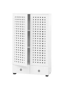 MCW Schrank Weiß , Holzwerkstoff , 80x138x36 cm , Wohnzimmer, Regale, Bücherregale