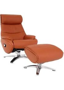 MCW Relaxsessel MIT Hocker Braun , Textil , 117x110x77 cm , Wohnzimmer, Sessel, Relaxsessel