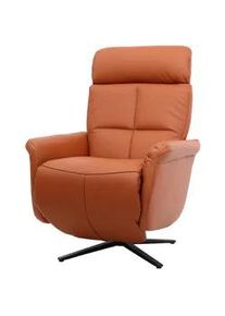 MCW Relaxsessel Orange , Leder , 76x110x153 cm , Wohnzimmer, Sessel, Relaxsessel