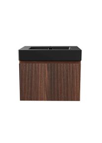 Badmöbelset BELVIT TRIONA 60 cm Mattschwarz mit Unterschrank