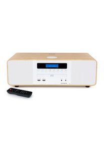 Thomson Kompaktanlage &raquo;MIC201IDABBT wei&szlig;/braun, CD, 50 Watt&laquo; Displaybeleuchtung UKW Radio USB-Audiowiedergabe DAB+, Induktion Charging in braun