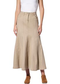 Heine Damer Godetkjol i twill beige Gr&ouml;&szlig;e 40