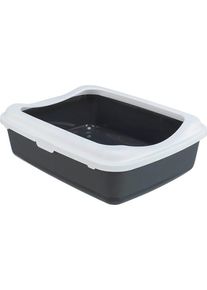 Trixie Klassische Katzentoilette mit Rand Grau/Wei&szlig;