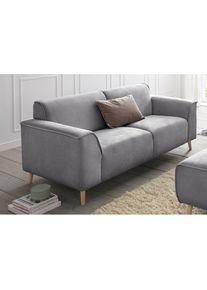 Home Affaire, 2, 5-Sitzer &raquo;Janek Scandic Design, elegant und zeitlos&laquo; mit Federkern und Keder in scandinavischem Design, grau, Struktur fein ( 100% 