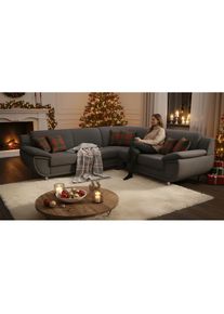 Trendmanufaktur , Ecksofa »Rondo wahlweise mit Schlaffunktion, bequeme Armlehnen, Bestseller« L-Form, wahlweise mit Federkern bestellbar, Füße...