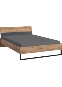 Wimex , Einzelbett »Texel erhältlich in den Breiten 90 & 140cm« Mit Metallkufe, Bett im Industrial Look , Plankeneiche Nachbildung/ Grafit +...