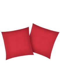 Home Affaire, Kissenbez&uuml;ge &raquo;Luisa&laquo; aus 100% Baumwolle, mit Rei&szlig;verschluss, atmungsaktiv, uni, rot, Renforc&eacute;, Renforc&eacute;, B/L: 50 cm x 50 cm -2 Stk., rot