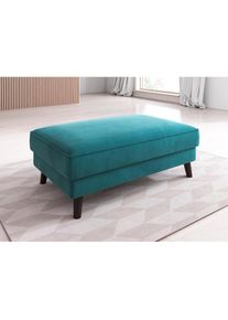 Home Affaire, Hocker &raquo;Laurentia&laquo;, petrol, Luxus-Microfaser (100% Polyester);Samt (100% Polyester), B/H/T: 123 cm x 45 cm x 74 cm, petrol