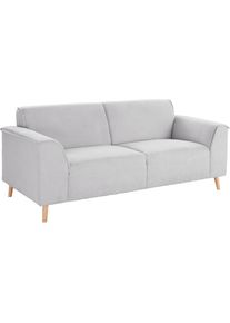 Home Affaire, 2, 5-Sitzer &raquo;Janek Scandic Design, elegant und zeitlos&laquo; mit Federkern und Keder in scandinavischem Design, hellgrau, Struktur fein ( 100