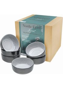 CreaTable , Müslischale »Nordic Fjord« 6 Stk. aus Steinzeug Salatschale, Snackschale, Ø 15,5 cm, 960 ml , grau