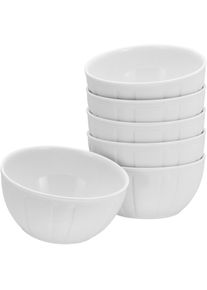 CreaTable , Müslischale »Barcelona« 6 Stk. aus Porzellan 420 ml, Ø 13,5 cm , Weiss
