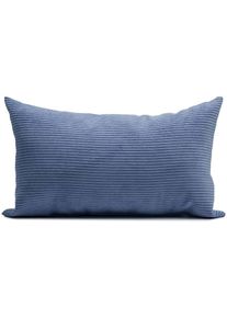 Gözze , Dekokissen »Capri Cord« , dunkelblau + unifarben , Obermaterial: 100% Polyester. Füllung: 100% Polyester , B/L: 30 cm x 50 cm