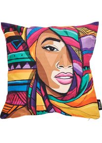 done. , Dekokissen »Velour Print Winnie« Beidseitig bedruckte Kissenhüle ohne Füllung, 1 Stück , bunt + bedruckt , Obermaterial: 100% Polyester ,...